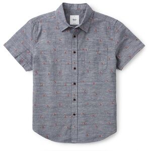 Katin‎ Plume Embroidered Short-Sleeve Button-Down Shirt – Blue 🌸